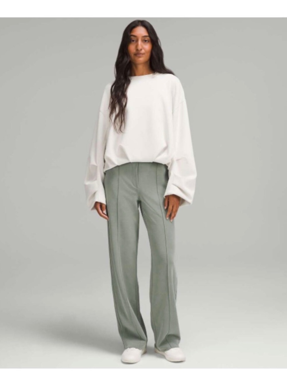 Lululemon Pants Women Large Softstreme Pintuck Mid Rise Straight Casual Office